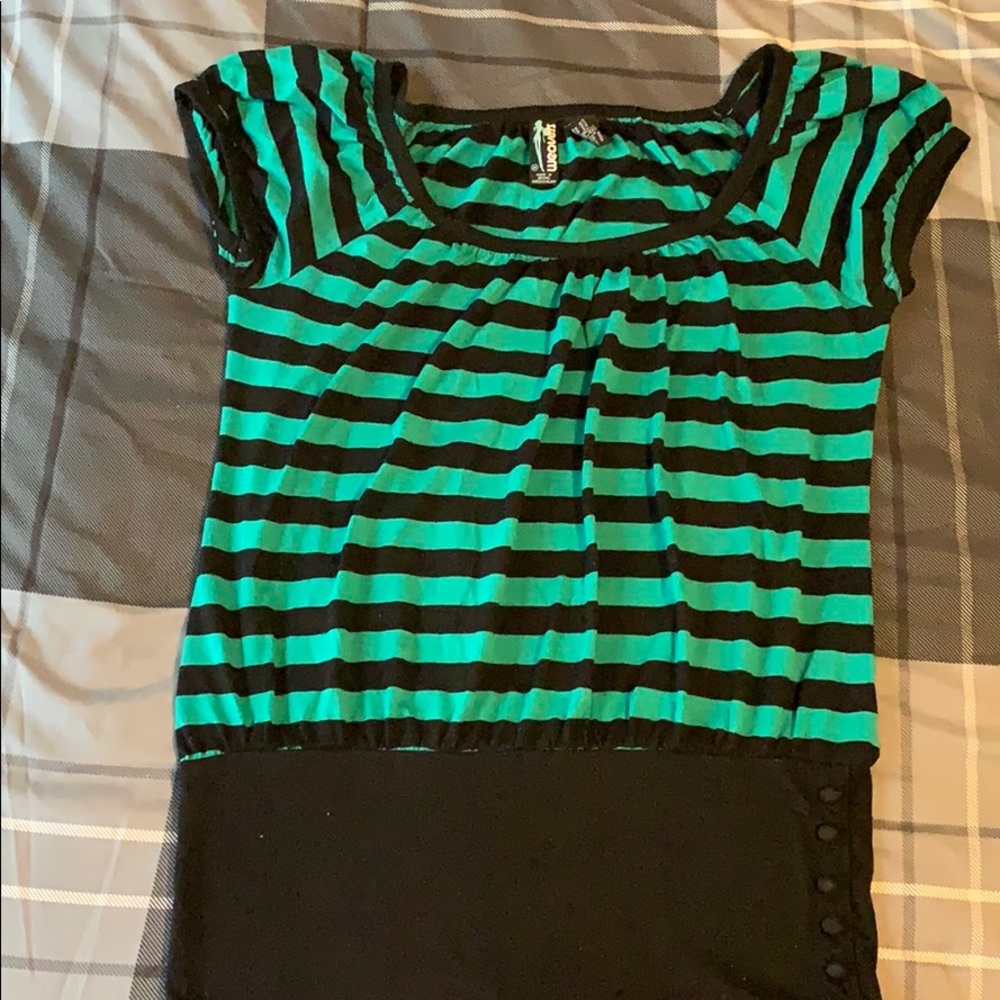 Teal & Black Shirt